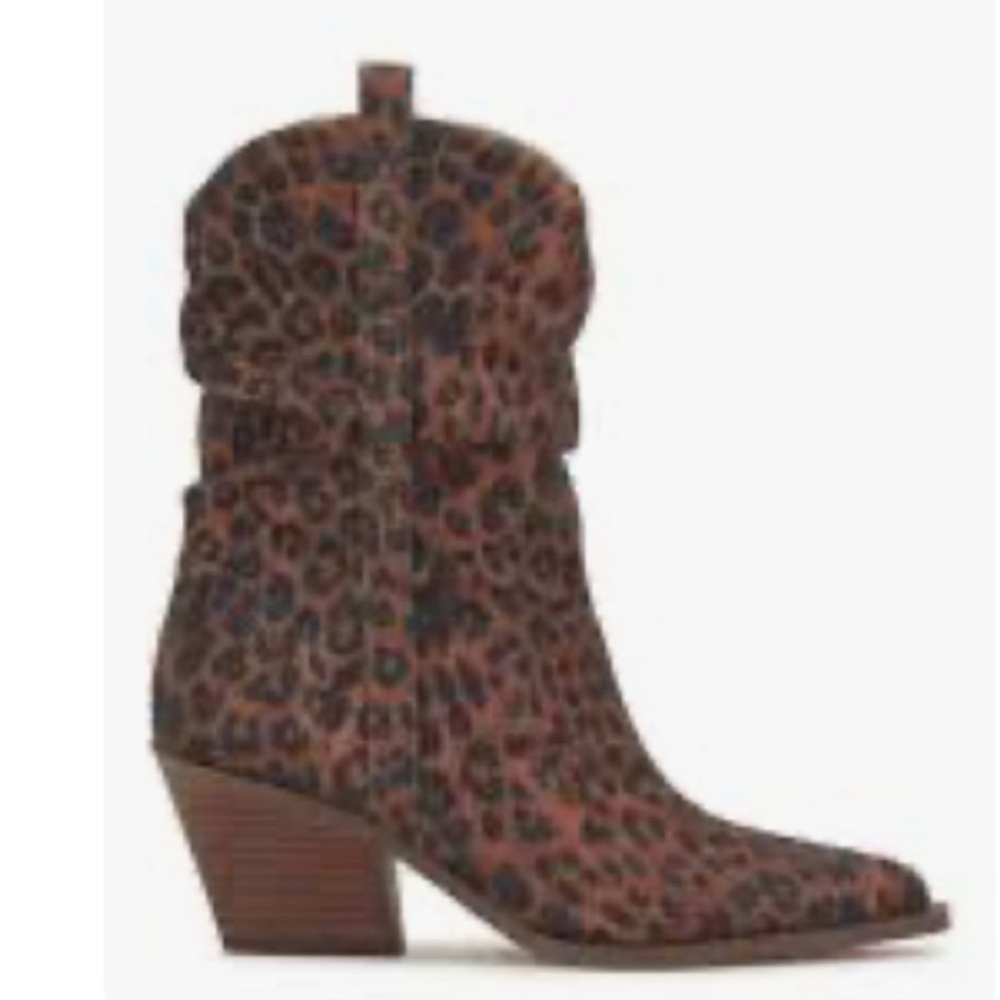Jessica Simpson Cissely Leopard Print Rhinestone Western Boot BNWOB - Picture 3 of 12